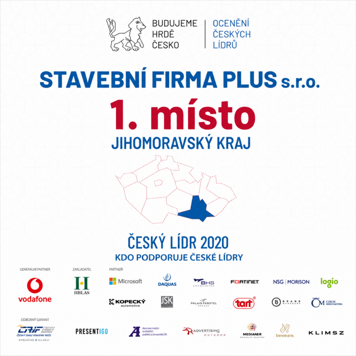 1. místo za JMK v soutěži Ocenění českých lídrů 2020